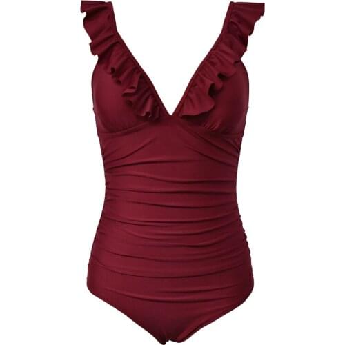 VECENEY Red One-piece Swimwear