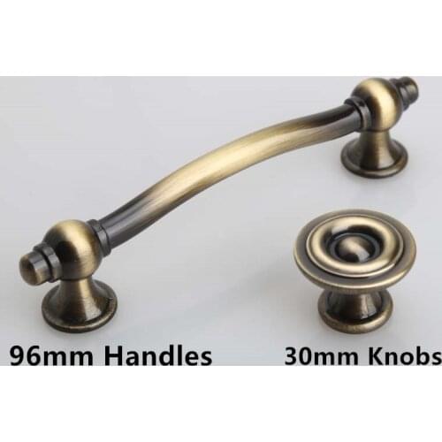 Vintage style top quality retro furniture handles 96mm bronze kitchen cabinet dresser handles pulls antique brass drawer knobs