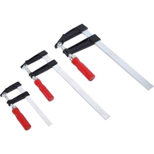 1pcs F style Multi Purpose Woodworking Clamp DIY Projects Bar Clamps Hand Tool Silver 4 Sizes