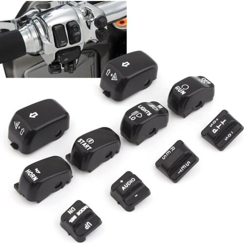 Motorcycle 10Pcs Black Handlebar Hand Switch Housing Cap For Harley Electra Glide Road King Softail Dyna Sportster 883 1200 72