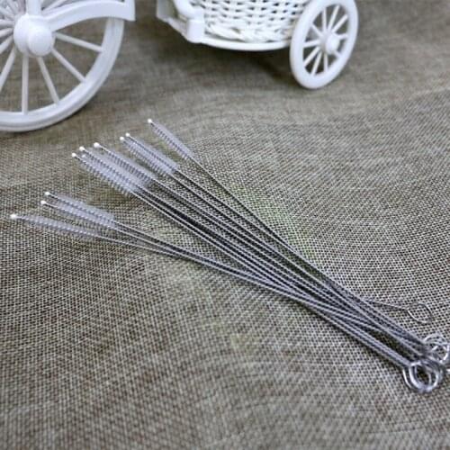 10pcs Delicate Reusable Metal Drinking Straw Cleaner Brush Test Tube Bottle Cleaning Tool Drinking Straw Brush