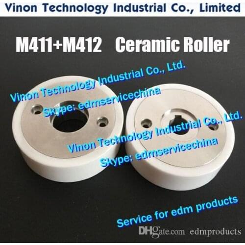 2pcs) M411+M412 MV Capstan Roller+Pinch Roller Set Ø80x25t (White Ceramic type) X055C663G51+X055C662G51 DBC52A,DBC53A for BA,MV