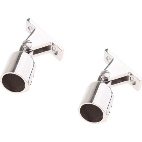 2pcs Stainless Steel Deck Hinge Bimini Eye End Bimini Top Caps Tube For Boat