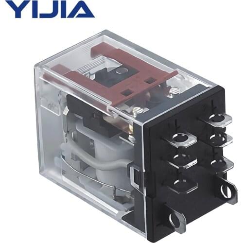 24V DC 8 Pins 10A Coil Electromagnetic Power Relay 2PDT 2NO+2NC With Base