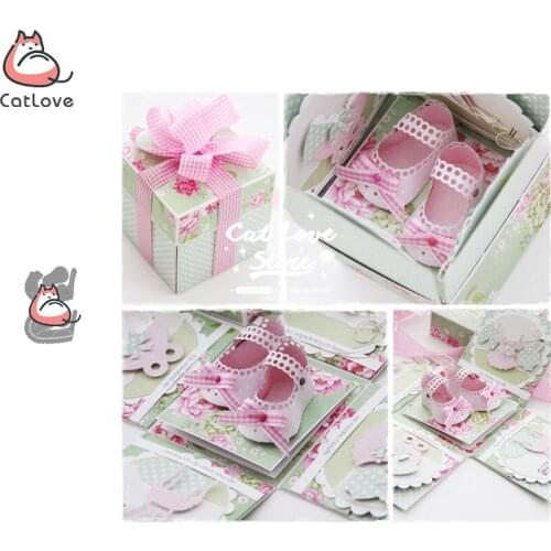 3D Boy Girl Baby Shoes Metal Cutting Dies Stencils For Scrapbooking Paper Card Decorative Craft Dies Embossing Die Cuts New 2019