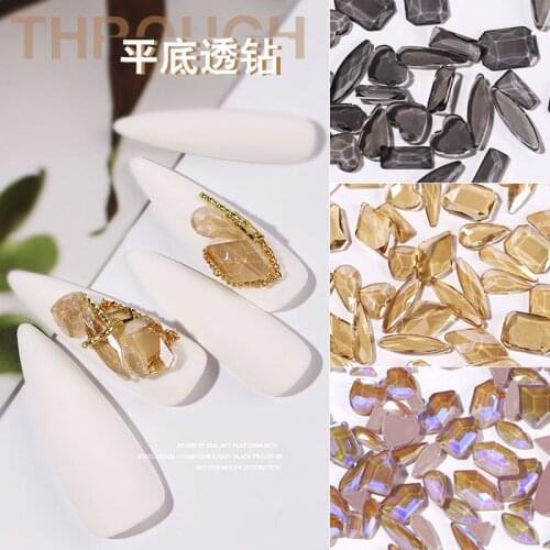 50pcs Colorful 3D Nail Art Rhinestones Mixed Size Japan Diamond Shaped Crystals For DIY Nails Art Decoration