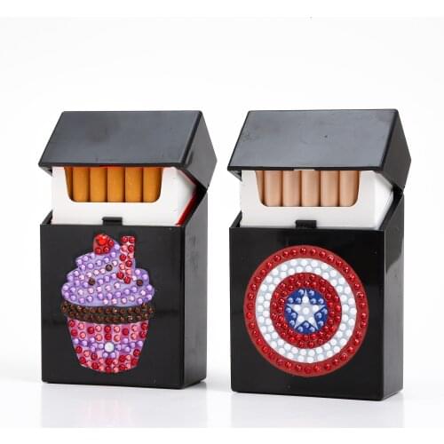 5D DIY Shaped Diamond Painting Hard Plastic Spot Diamond Cigarette Case Rhinestone Diamond Embroidery Gift