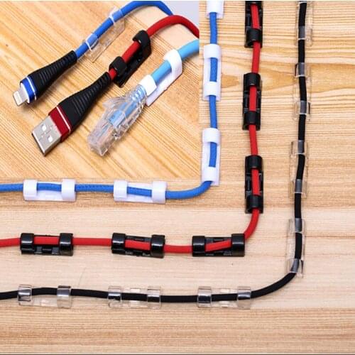 6 7mm Self Stick Wire Organizer Line Cable Clip Buckle Clips Clamp Table Wall Fixer Fastener Holder Telephone Line Winder