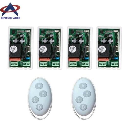 220 v 1 ch RF wireless remote control switch 4 receiver+2 transmitter Simple connection