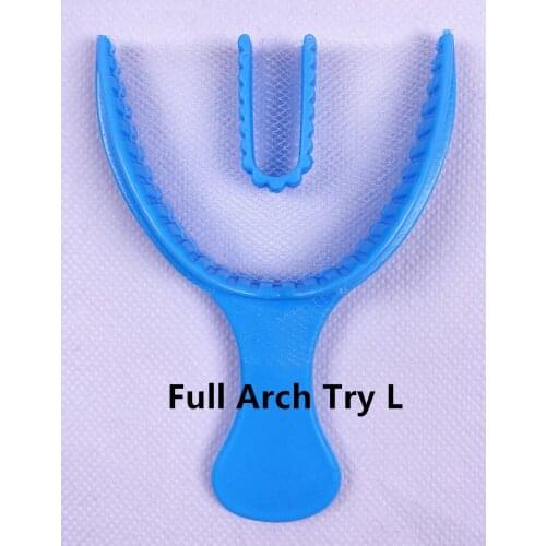 Large Dental Impression Trays Triple Bite Registration Denture Full Arch Tray Net Gauge Hole Blue