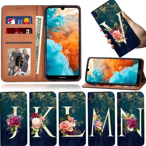 Flip Phone Case for Huawei Nova 5T/ Y5 2019/Y6 2019/Y6S/Y6 Pro 2019/Y9 Prime 2019 26 Letter Series Full Cover Leather Phone Case