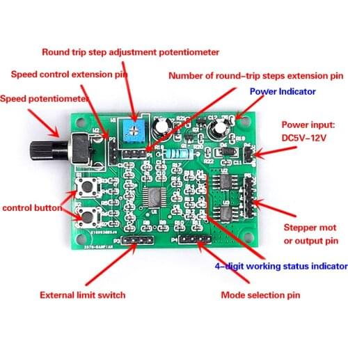 DC 5V-12V 6V 2Phase 4Wire 4Phase 5Wire Micro Stepper Motor Control Module Board