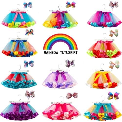 Skirt Girls Kids Tutu Party Dance Ballet Toddler Baby Costume Skirt+Bow Hairpin Set Skirt for girls юбка для девочки юбки
