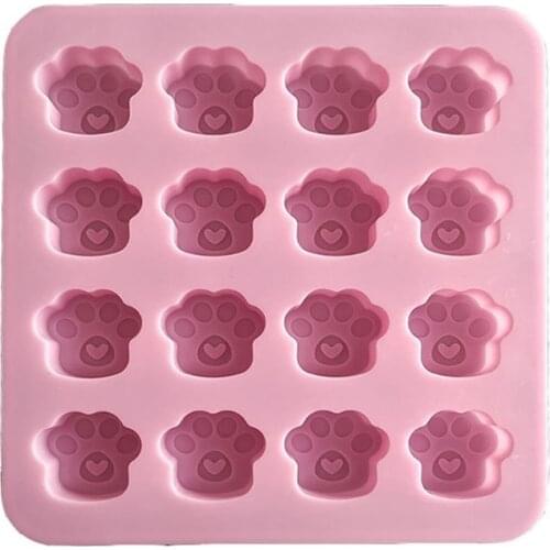16-Cavity Silicone Paw Print Mold Animal Palw Resin Mold Dog Cat Footprint Shape Silicone Epoxy Casting Molds DIY Crafts