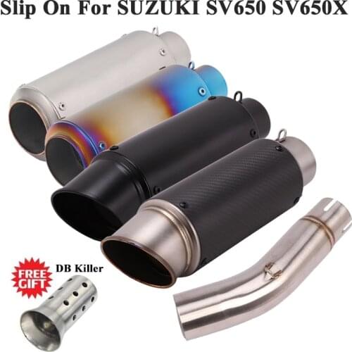 Slip On For SUZUKI SV650 2016 - 2019 SV650X Motorcycle Exhaust Escape Silencer Modified Moto Middle Link Pipe Muffler DB Killer