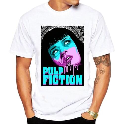 2021 Hot Pulp Fiction T Shirt Men Kawaii Summer Tops Graphic Tees men tshirt clothing