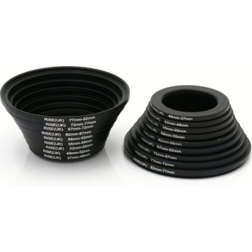 UK RISE BRAND 18pcs Lens Filter Step up + Step down Rings set 18pcs 37mm-82mm FOR sony nex ALL CAMERA new 2014 100% GUARANTEE