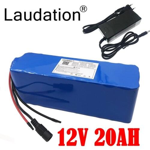Laudation 12V 20AH Rechargeable Battery With10A BMS 12.6V 18650 Li-ion Battery Hunting Xenon Fishing Lamp Outdoor Light Source