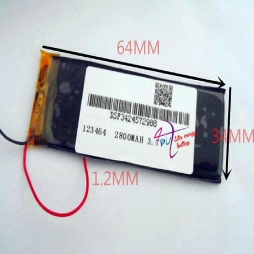 Best battery brand Free shipping 3.7 V tablet battery 2800 mah rechargeable batteries, GPS navigation camera SD123464