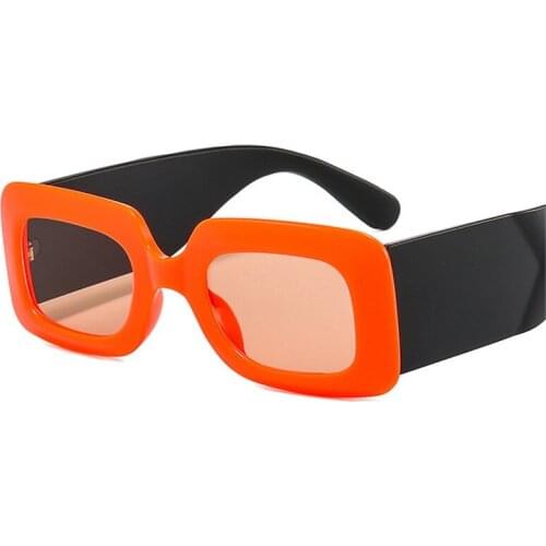 Fashion Square Sunglasses Women Clear Colorful Eyewear Shades UV400 Men Trending Retro Wide Legs Sun Glasses