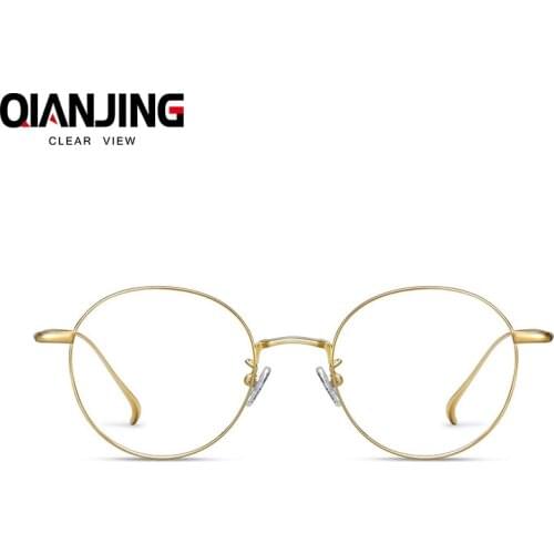 High Quality Titanium Pure IP Plating Material Men and Women Eyeglasses Frame Round Full Rim Hand Made Customized Glasses Frame