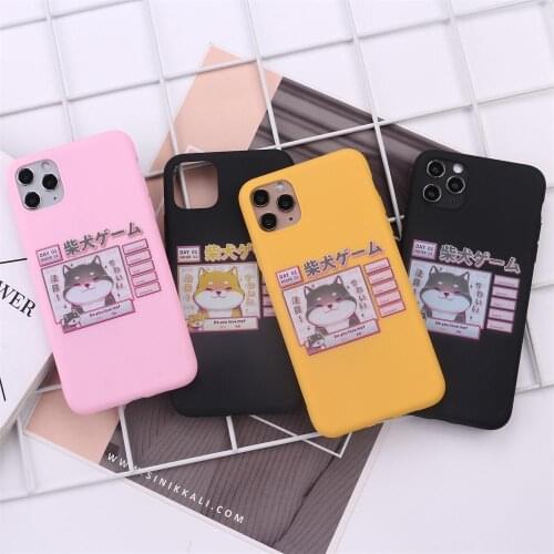 Cute Shiba Inu Akita Dog cartoon For iPhone 11 Pro Max X XS XR Max 12 7 8 7Plus 8Plus 6S SE Soft Silicone Candy Case Fundas