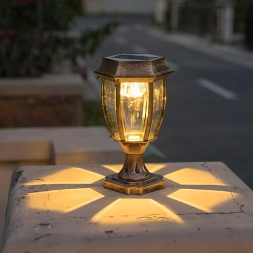 Solar column headlight wall lamp Nordic outdoor waterproof garden courtyard villa Fence decoration sconces light Solar energy