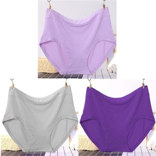 3Pcs/lot Modal Underwears Women Panties Briefs Plus Size 7XL Soft and Comfortable High Waist Solid Color Lady Panties