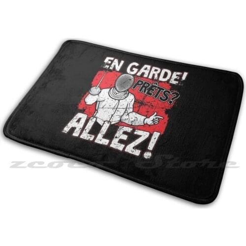 Fencing En Garde Prets Allez Carpet Rug Non-Slip Water Absorb Door Mat Fencing Saber Fencer Sword Sport Sword Fight Epee