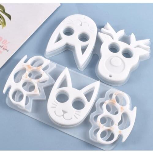 Transparent Silicone Mould Resin Decorative Craft DIY Christmas owl cat Pendant Self-defense Keychain Mold epoxy resin molds for
