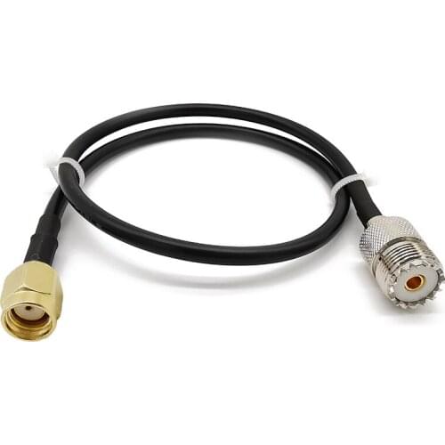 RP SMA Male to UHF Female SO239 Connector 1M LMR-195 Handheld Radio Cable for Yaesu Icon Alinco Kenwood Wouxun & TYT Amateur