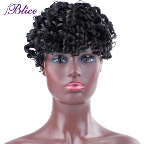 Blice Synthetic Bangs Fake Curly Fringe Clips In Bangs Pure Color With High Temperature Fiber Loose Wave Hairpieces