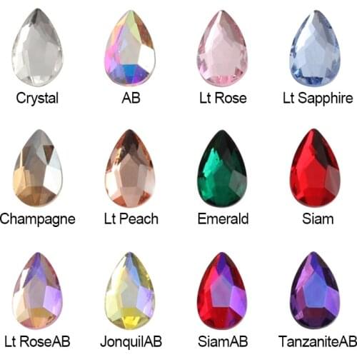 30pcs/100pcs Crystal Nail Rhinestones 6.5X10mm Water Drop shape 3D Nail art Rhinestones for DIY Nail Art Decorations