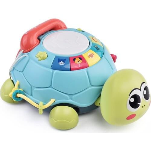 Telephone 0-3 Years Old Cartoon Sound and Light Early Learning Machine Children Learn to Climb Educational Turtle Story Machine