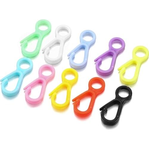 50Pcs 15x33mm Plastic Colorful Lobster Clasp Hook Clips Connectors For Key Chain Hooks DIY Jewelry Making Supplies Accessories