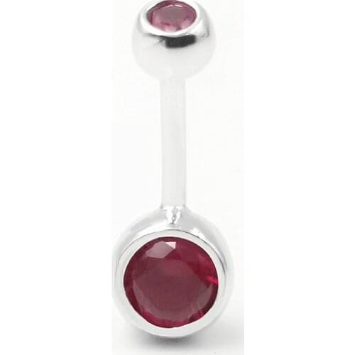 925 sterling silver Belly Button Ring 14G CZ Round shape Navel Piercing Body Jewelry