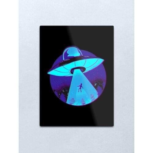 U.F.O Metal Print Tin Sign Vintage Metal Wall Sign Plaque Retro Garage Shed Car