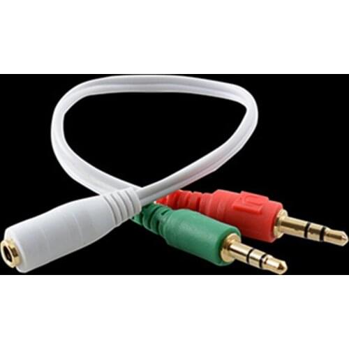 2in1 3.5mm Audio Female to 2 male Headphone Microphone Y Splitter Audio Cable Cord Wire Adapter for PC Notebook Laptop 10pcs