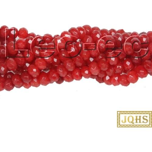 5psc 2X4mm Faceted Rondelle Brazil Red Ruby Gems Loose Beads for Jewelry Making Strand v1698