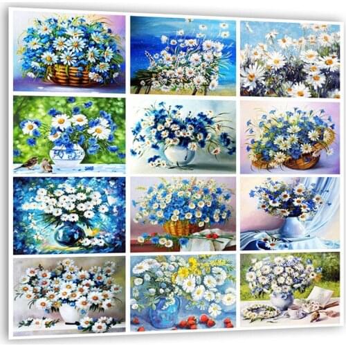 5D DIY Diamond Painting Kits Flowers Diamond Embroidery Daisy Cross Stitch Rhinestones Art New Arrivals Home Decor Gift