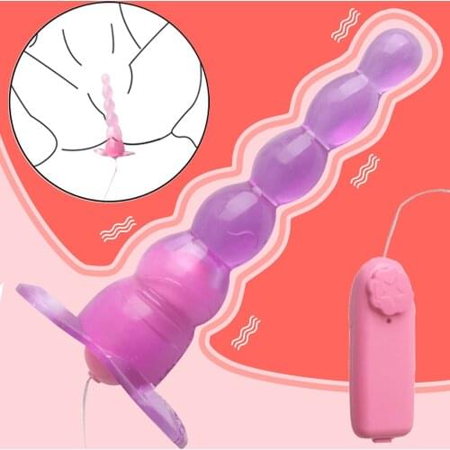 Anal Vibrator Butt Plug Sex Toys For Women 6 Bead Anal Dilator Vibrator Male Prostate Massager Anal Toys For Adult Female Orgasm