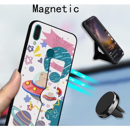 Car Holder Silicone Case For Huawei Honor Y6 Prime 2019 Russian Folding bracket TPU Cover For Huawei Honor 8A 9A Magic 2