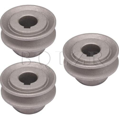 BQLZR 3Pieces Aluminum Household Sewing Machine Clutch Motor Pulley Silver