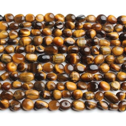 6-8mm Irregular Natural Yellow Tiger Eye Stone Beads for Jewellery Making Fashion Bracelet Necklace 15 Inch