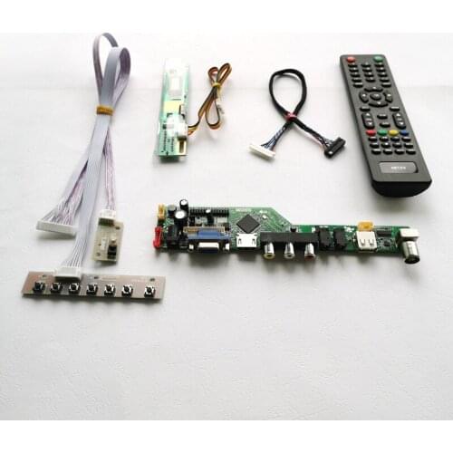 For LT133X6/LT133XB 1CCFL 20-Pin cable LVDS notebook PC 1024*768 VGA RF USB Remote 13.3" LCD screen controller card DIY kit