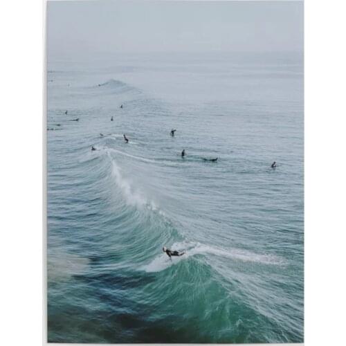 Home Decor Wall Art Sea Wave Bird View Canvas Painting HD Printed Lets Surf Travel Poster Modular Pictures For Bedroom Framework