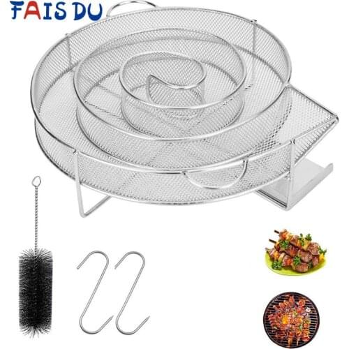 Cold Smoke Generator BBQ Accessories Steel Barbecue Grill Cooking Tool Smoker Salmon Bacon Fish Mini Apple Wood Chip Smoking Box