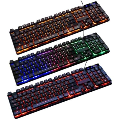 Gaming Keyboard Gamer USB Wired RGB Backlit Keypad LED Luminous Rainbow Waterproof MultiMedia Keycap For PC Computer PS4 E-sport