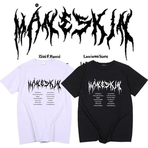 Maneskin T Shirt Hip Hop Fashion Letters Print Tee New Summer Vogue Man Streetwear Women Men Unisex Casual Cotton Camisetas