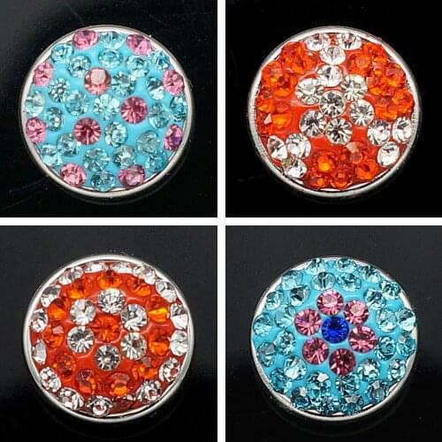 Hot sale 10pcs beauty flowers dots pattern 12MM Rhinestone&caly snap buttons Shambala snap buttons fit DIY 12mm snap jewelry